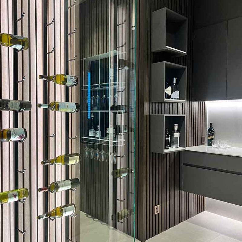 Wine room with bottle racks at Forestia Bang Na Bangkok